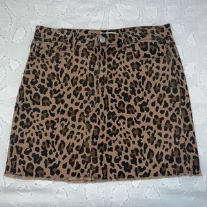 kensie denim leopard skirt
